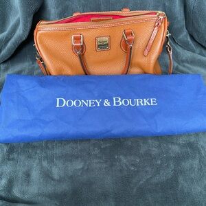 DOONEY & BOURKE Pebble Grain‎ Side Pocket Satchel Brown Leather
